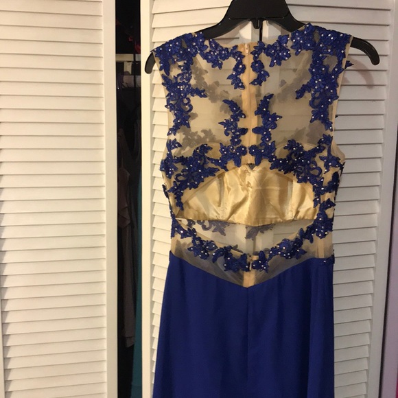 dark blue prom dress size 7/8 - Picture 2 of 8